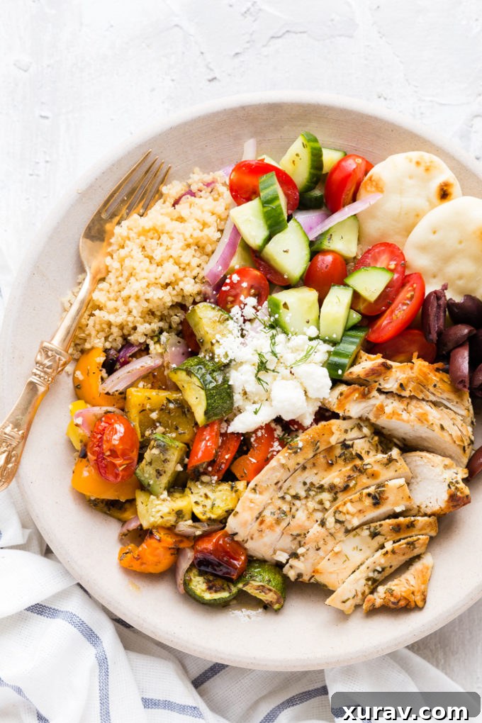 Grilled Greek Chicken Souvlaki Bowl