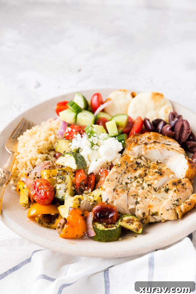 Grilled Greek Chicken Souvlaki bowl