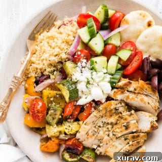 Grilled Greek Chicken Souvlaki Bowl