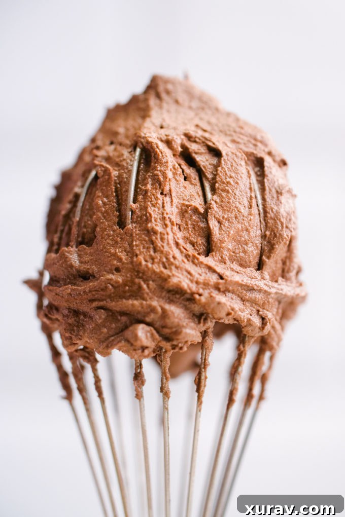 Chocolate Buttercream icing on a cupcake