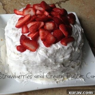 Strawberries and Cream Butter Cake