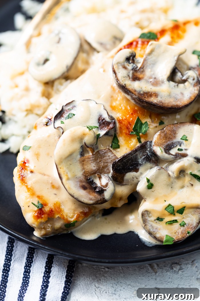 Deliciously seared and sauced chicken marsala, perfectly cooked
