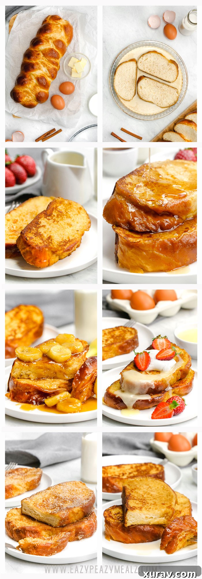 French toast- classic french toast topped 4 ways. 