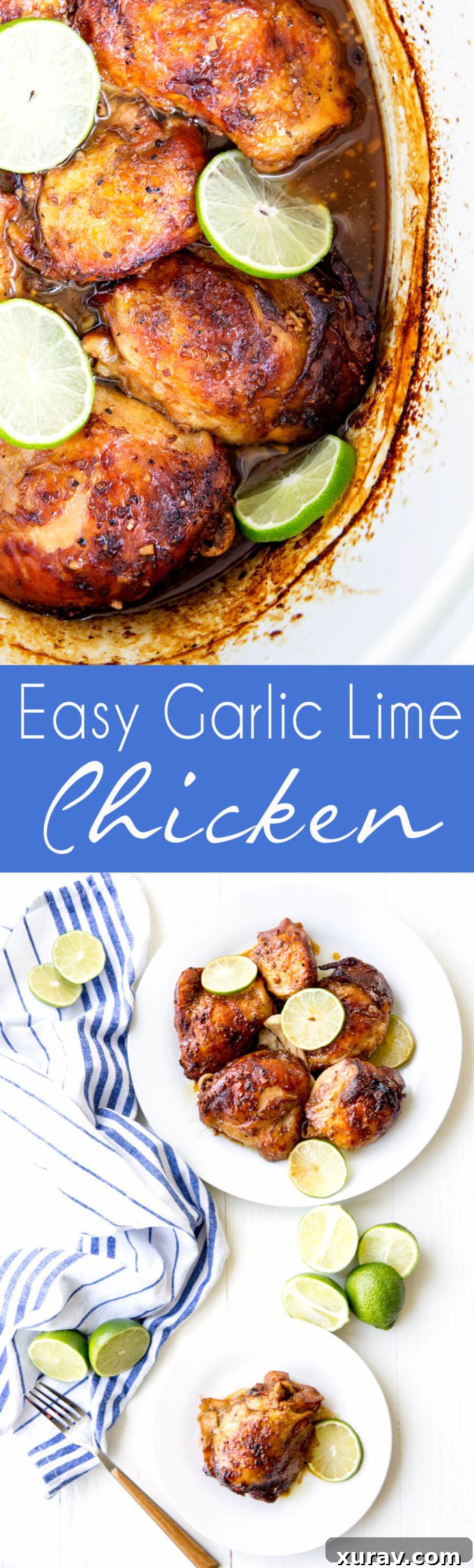 Garlic Lime Chicken in crockpot.