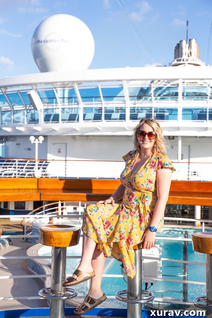 Stunning view of a Princess Cruises ship sailing in the Caribbean waters.