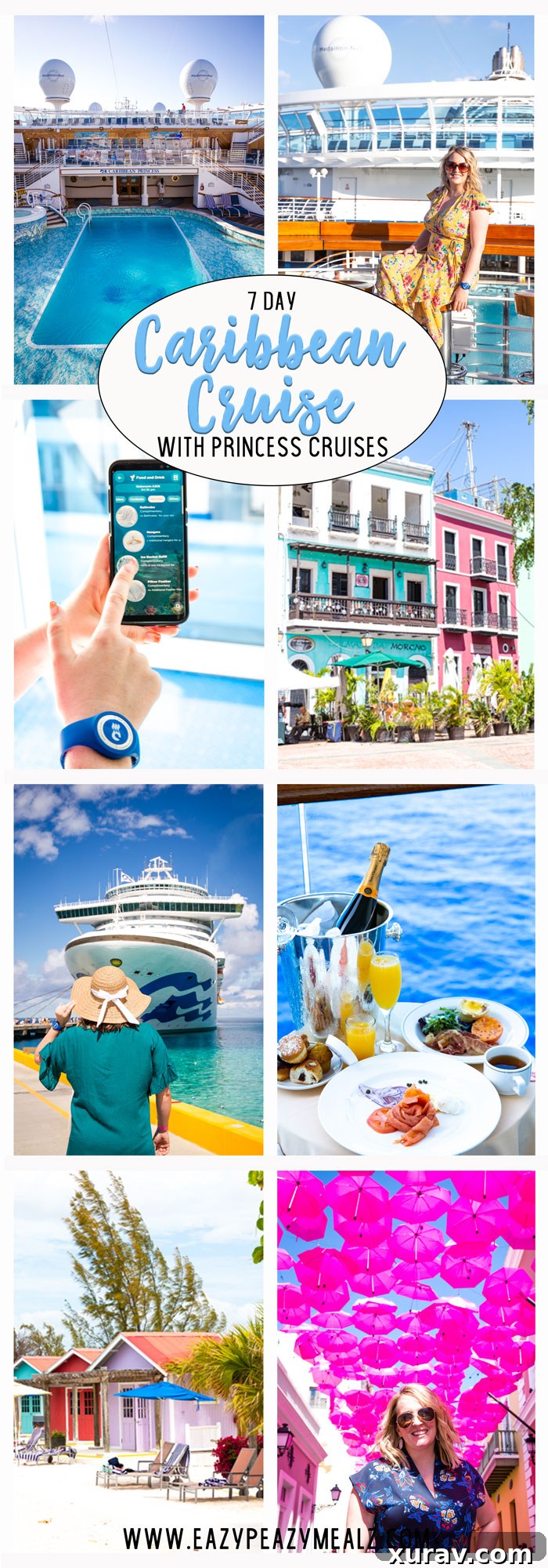 Pinterest pin featuring a collage of Caribbean cruise highlights and text overlay for saving.