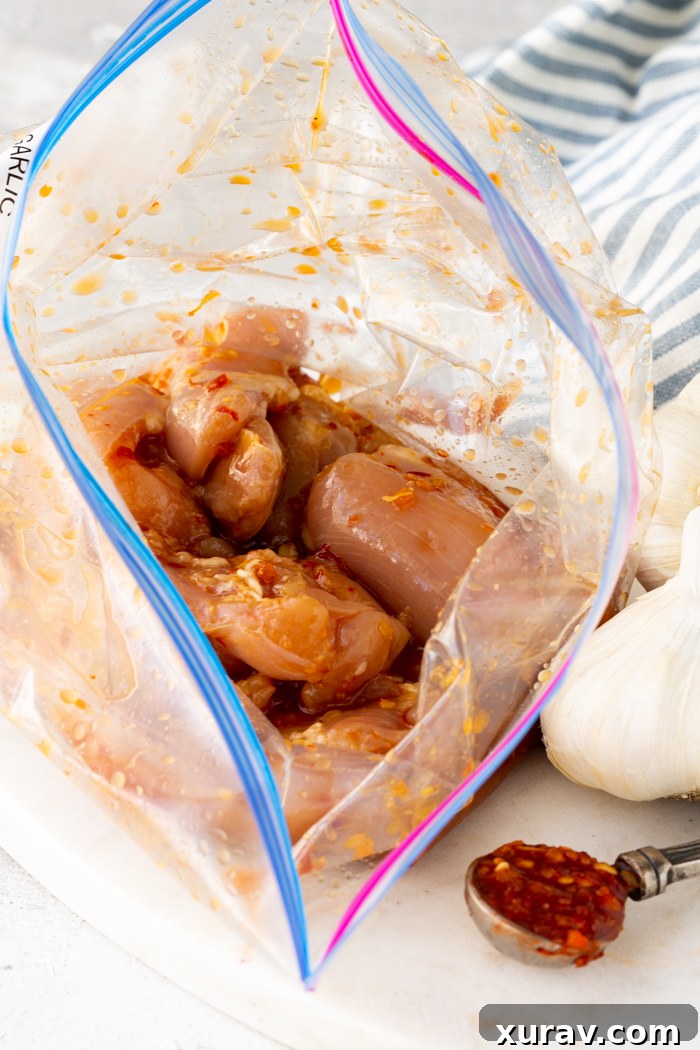 Chili Garlic Marinade in a glass bowl.