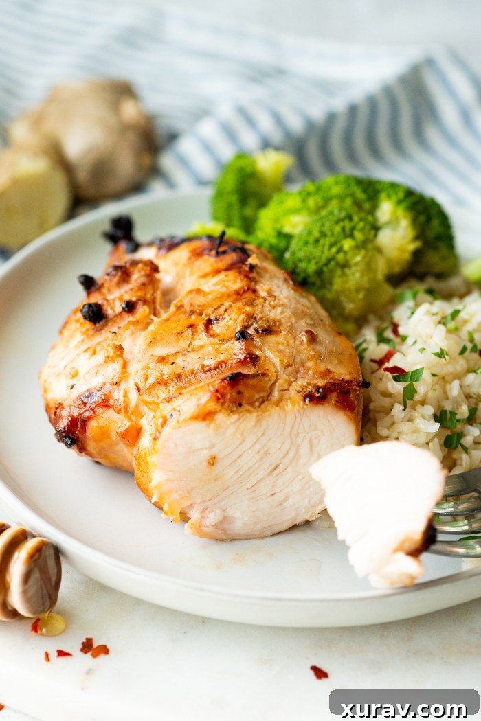 Various images of marinated food and marinade ingredients.
