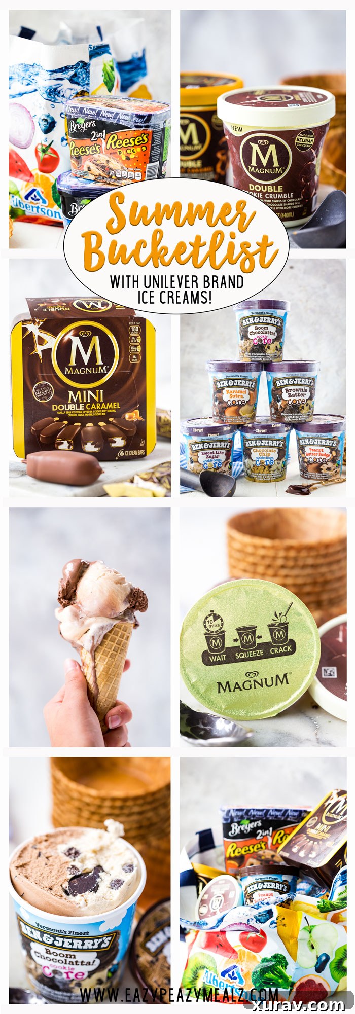 Pinterest pin for summer bucket list and ice cream