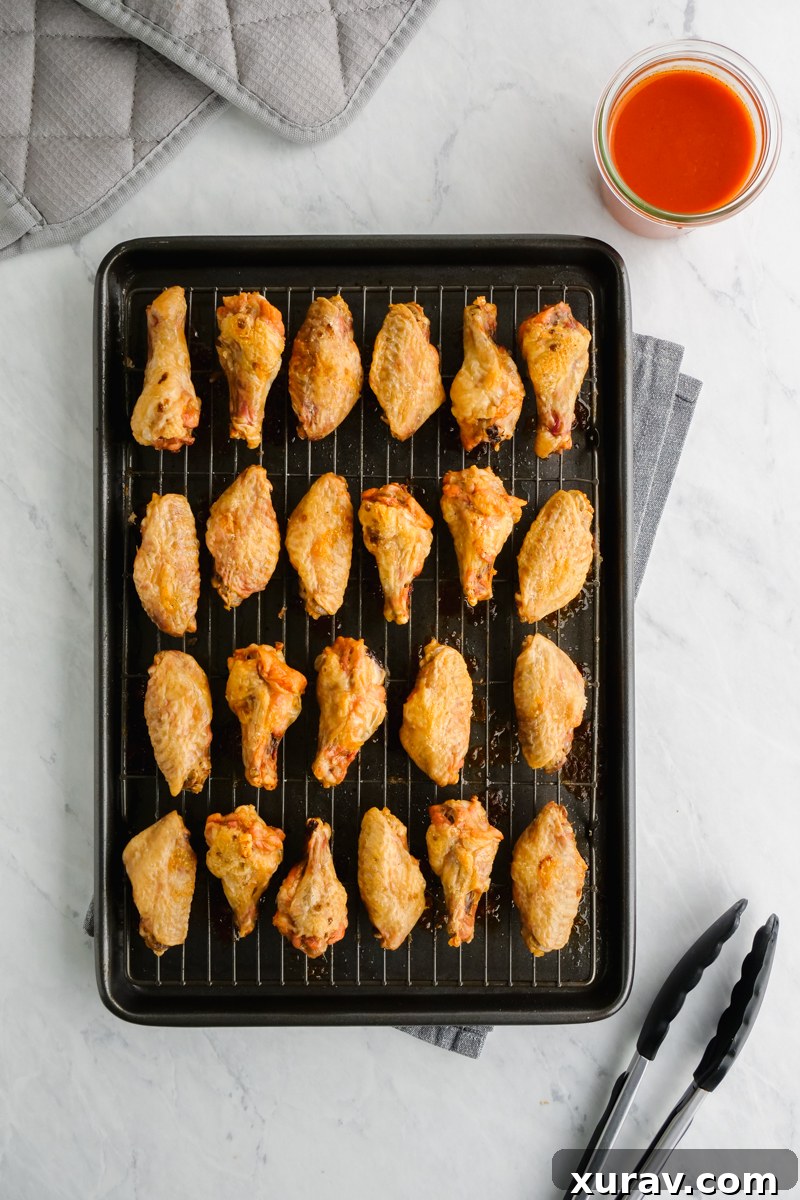 Chicken wings after they are baked