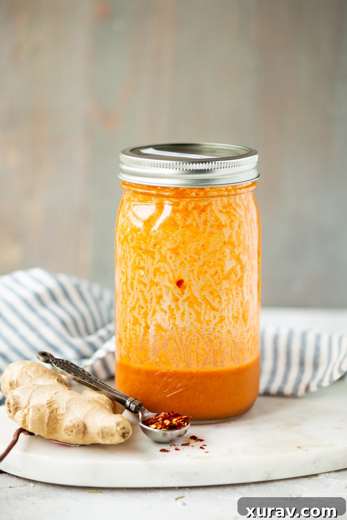 Thai Red Curry Marinade in a glass jar