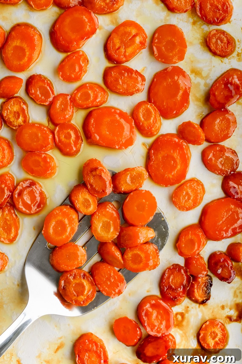 A mix of colorful roasted carrots and other root vegetables on a large platter