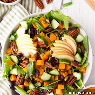 Fall Harvest Salad served in a white bowl