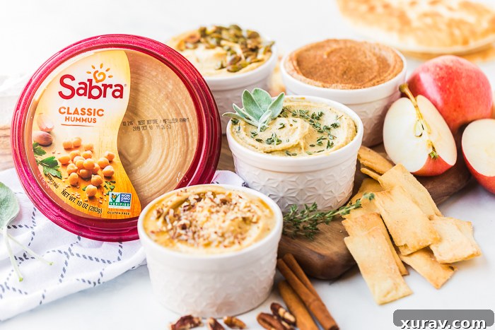 A festive image showcasing various Sabra hummus flavors and dippers, inviting readers to celebrate Friendsgiving.