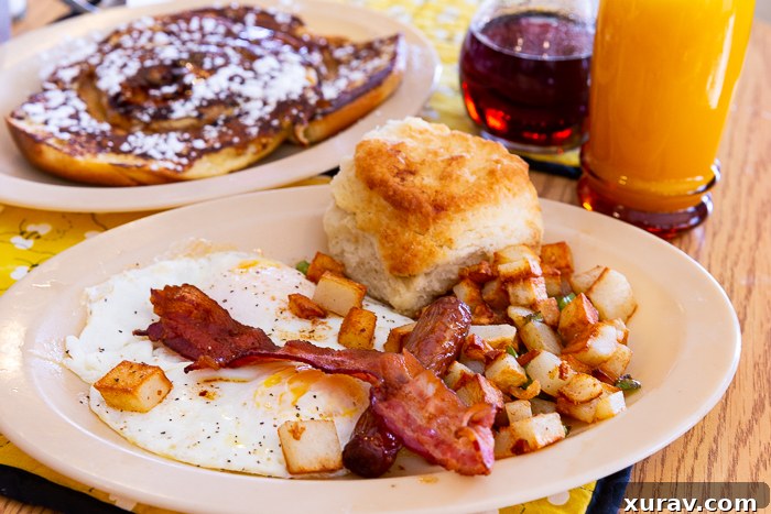 Cinnamon Roll French Toast at The Busy Bee Cafe in Buffalo