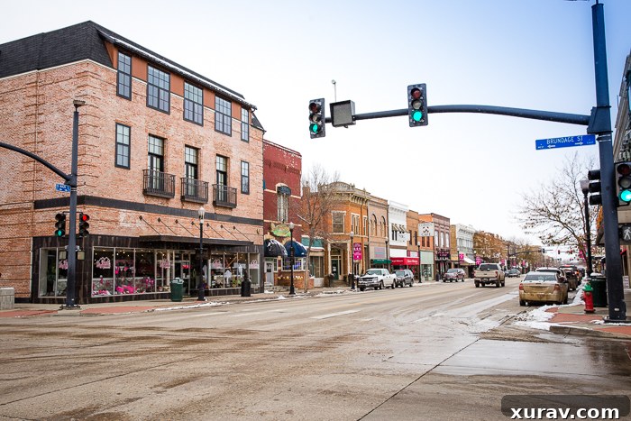 Charming downtown street of Sheridan, Wyoming