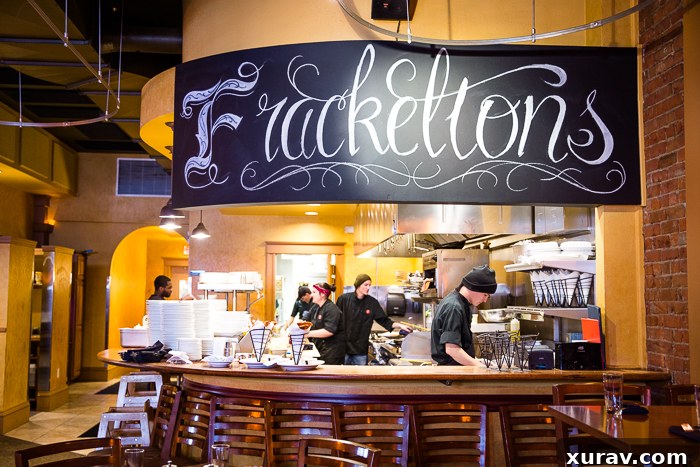 Gourmet pasta dish and craft beer at Frackelton's in Sheridan