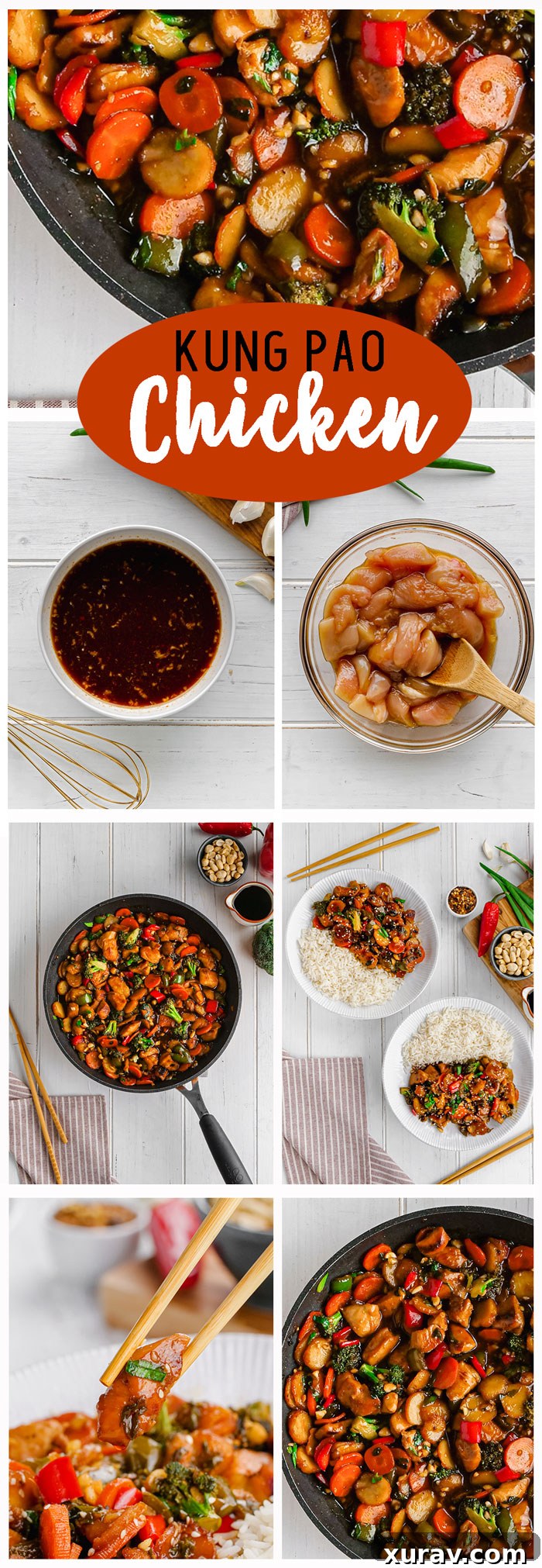 Pinterest graphic: Easy Homemade Kung Pao Chicken