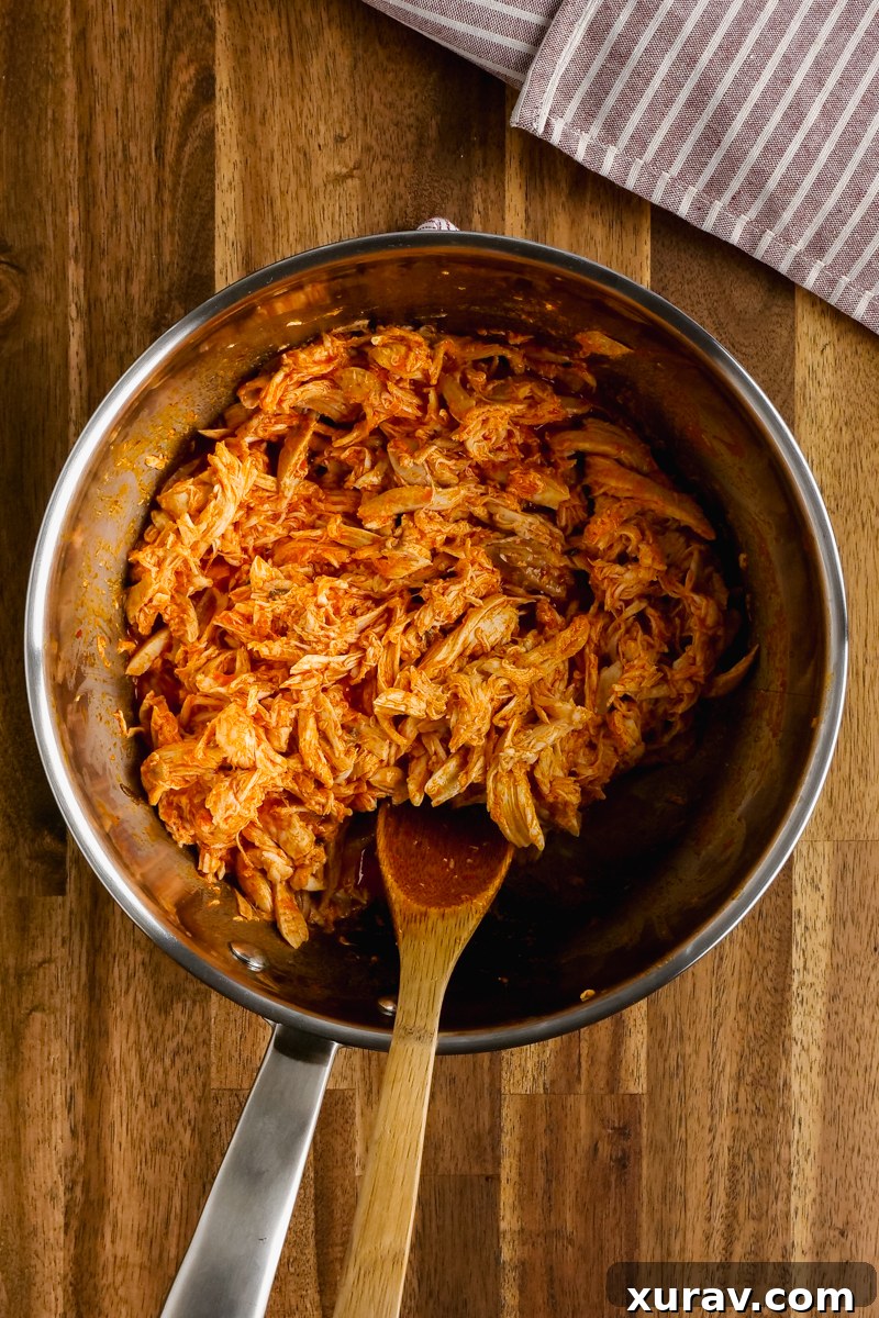 Ingredients for Buffalo Chicken Dip displayed before mixing