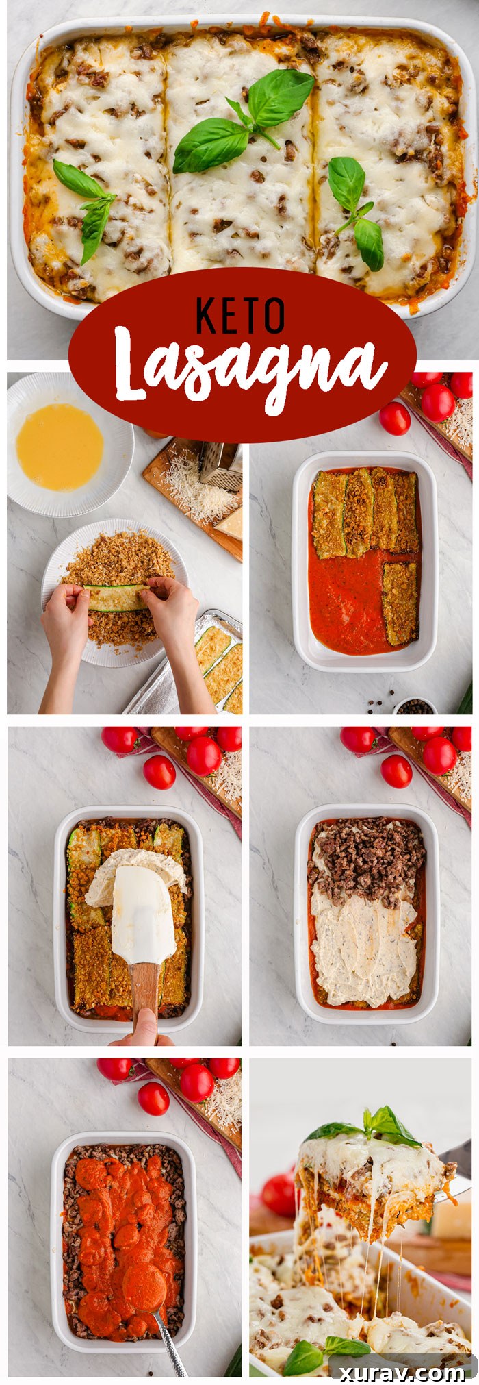 Pinterest graphic for Keto Lasagna recipe