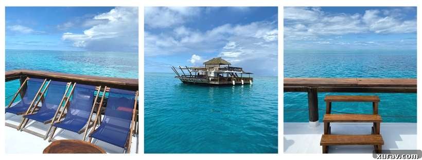 People enjoying the sun deck and water at Cloud 9 Fiji