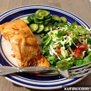 Delicious Honey Balsamic Salmon fillet with glaze