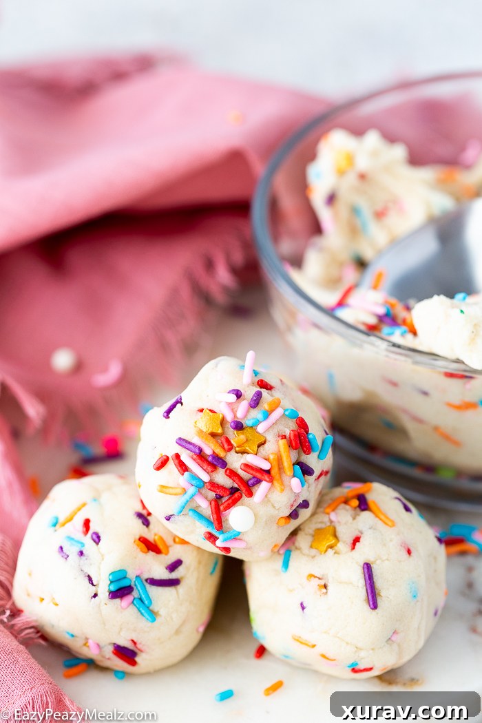 Edible Sugar Cookie Dough with sprinkles in a bowl
