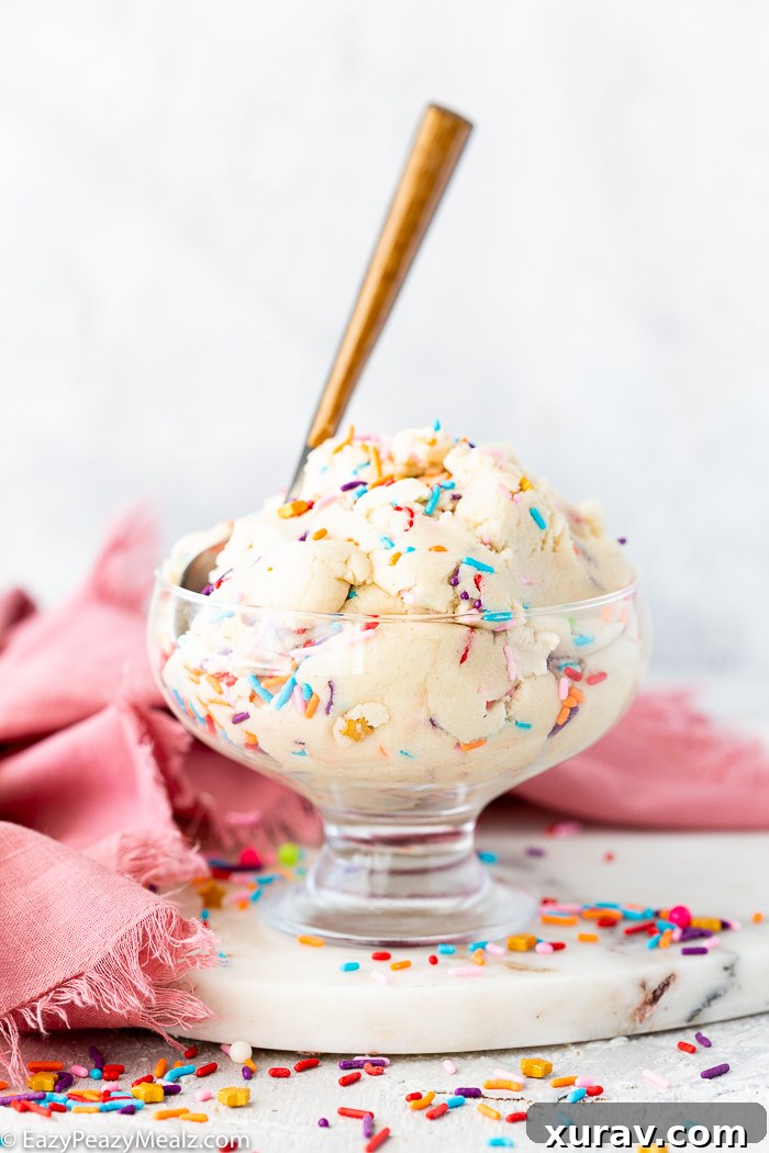 Hand mixing sprinkles into Edible Sugar Cookie Dough