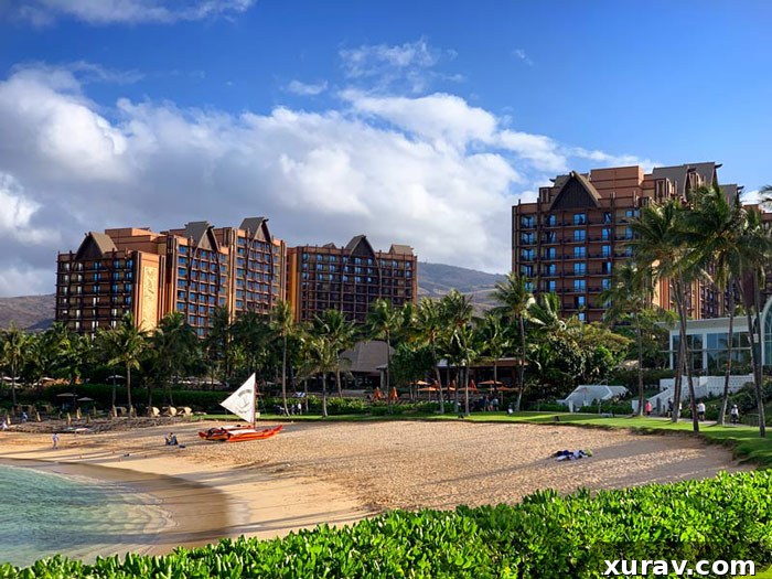 Aulani Resort beach and lagoon