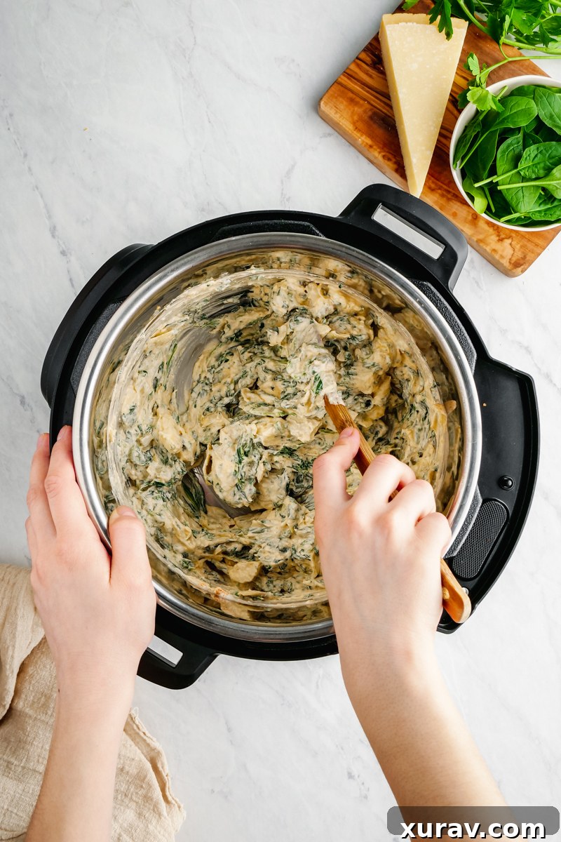 Instant Pot Spinach Dip ingredients