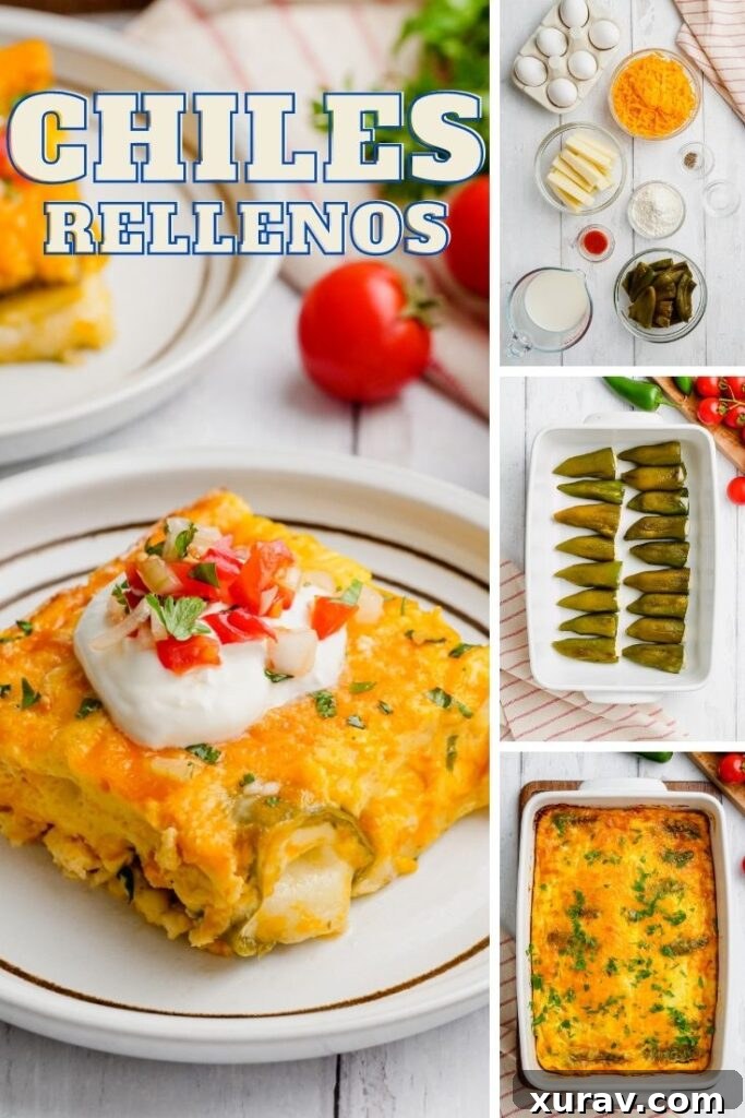A Pinterest-friendly image for Baked Chiles Rellenos
