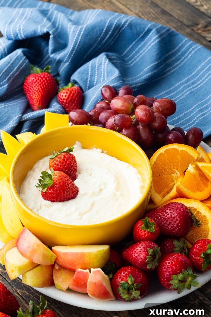 Ingredients for fruit dip being mixed