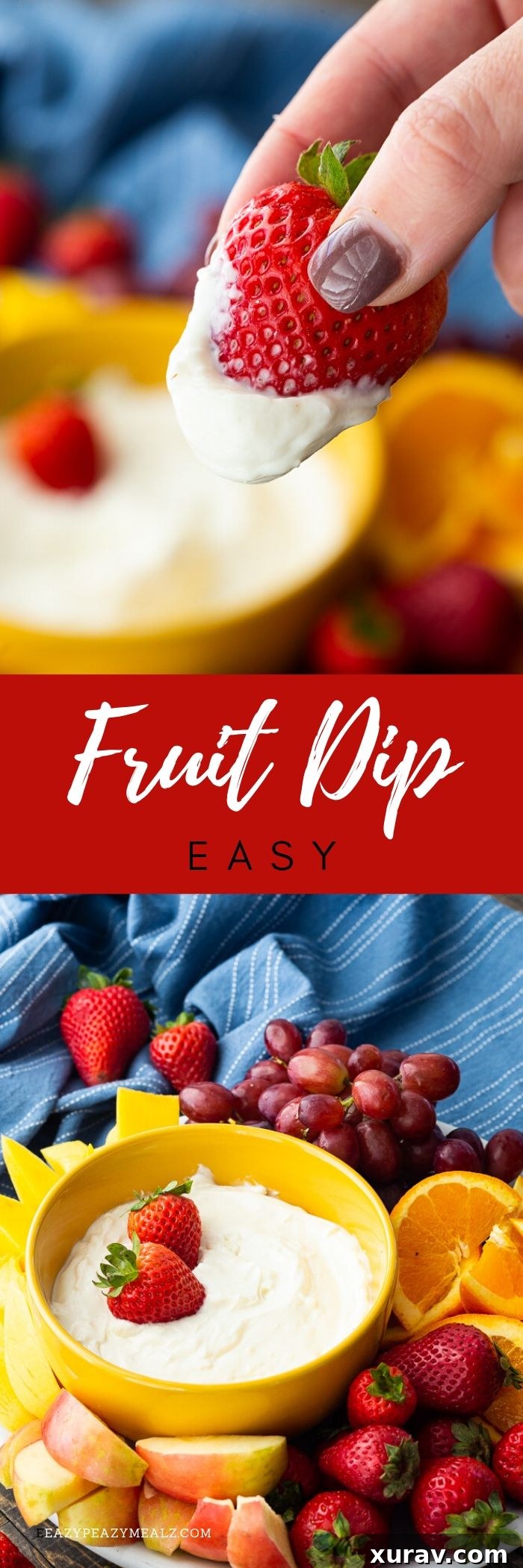 Large platter of fruit with a bowl of fruit dip