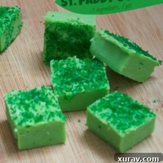 Vibrant green St. Patrick's Day Fudge ready to be enjoyed