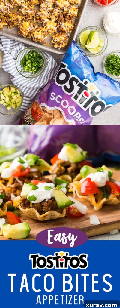 Taco Bites recipe card image for Pinterest