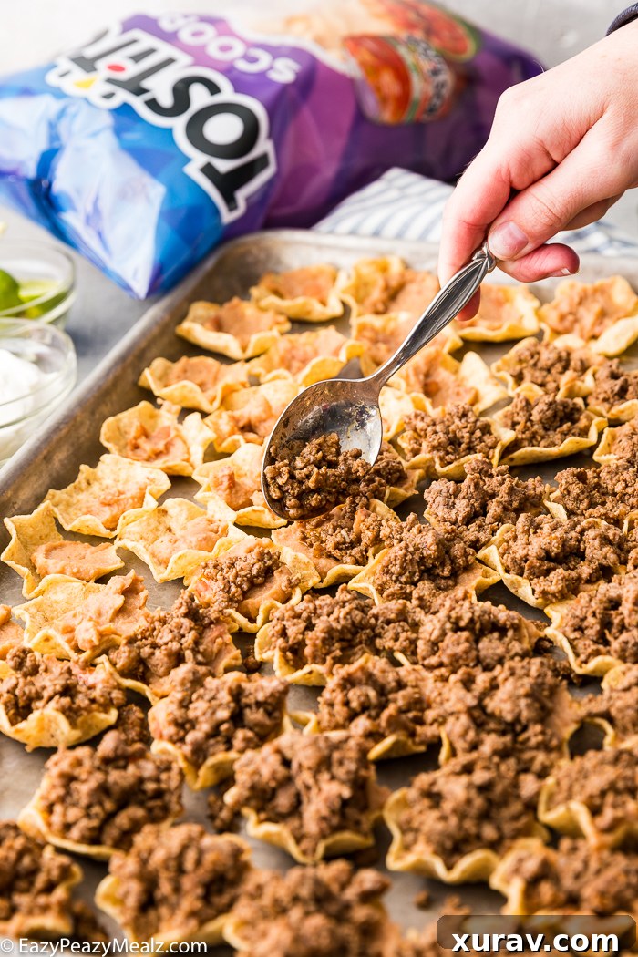 Adding ground beef to tostitos scoops chips
