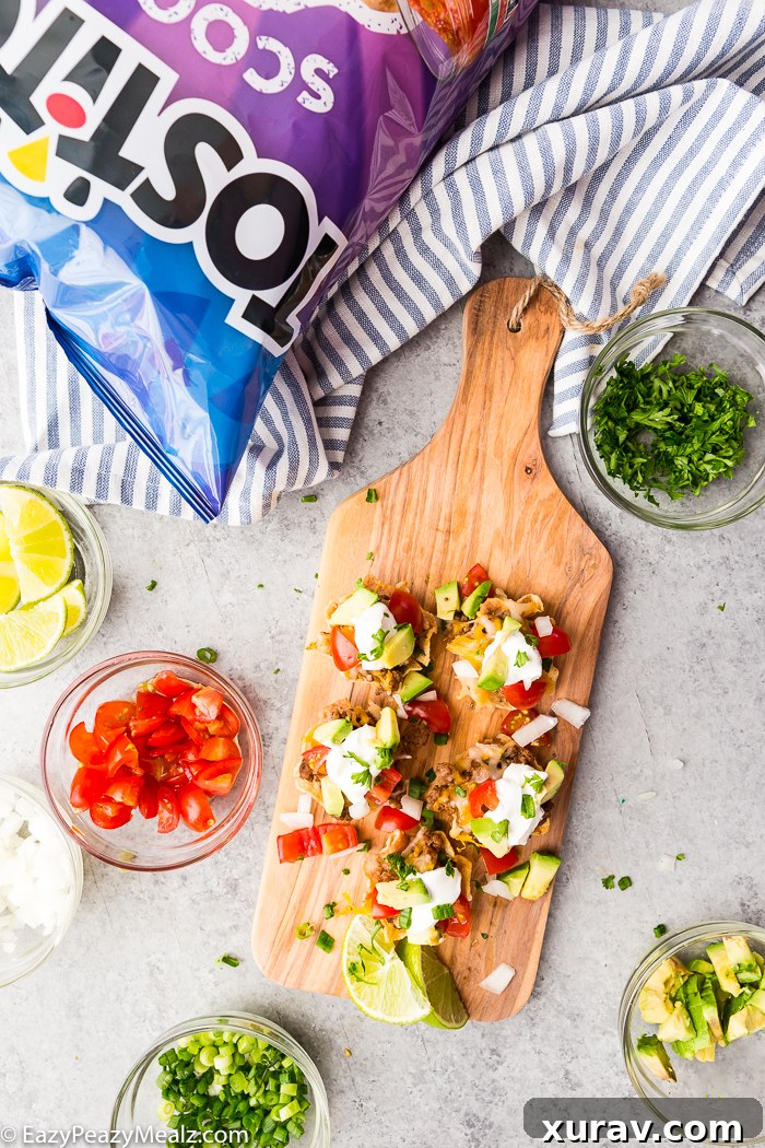 Garnish on top of taco bites