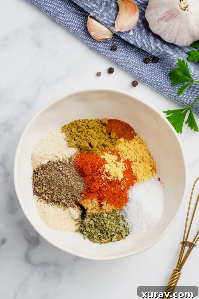 Slow Cooker BBQ Drumsticks seasoning being mixed into a glass bowl.