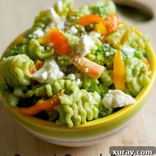 Broccoli Spinach Pesto Pasta Salad recipe image