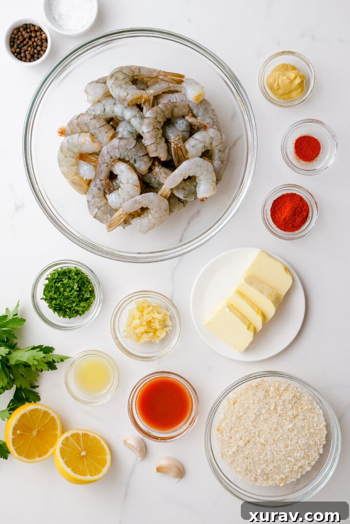 Everything you need to make crispy oven baked shrimp