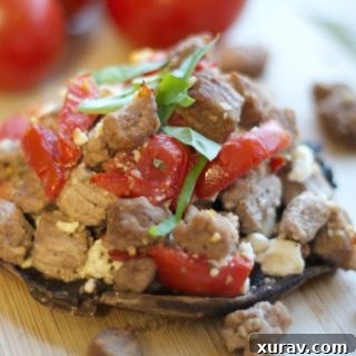 Steak Stuffed Portobello Mushrooms
