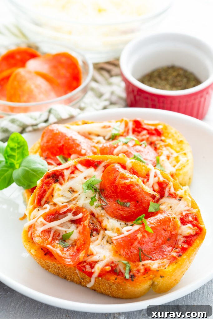 Air fryer pizza made on Texas toast