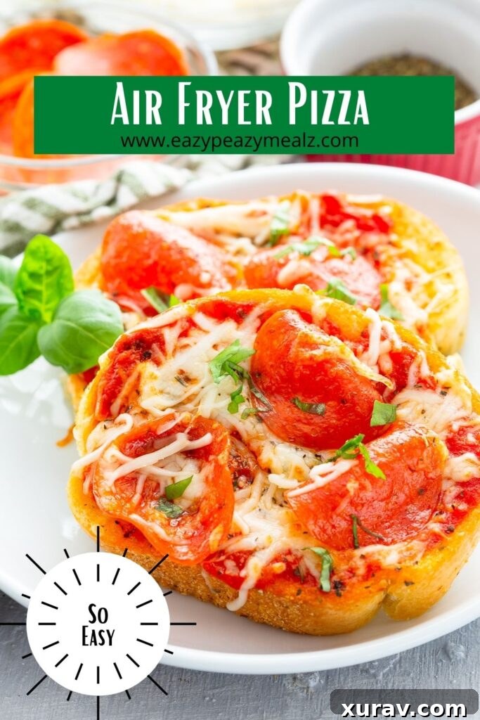 Air fryer texas toast pizza, a simple pizza made quick and easy with the air fryer, so flavorful and delicious, with only a few ingredients and about 10 minutes needed. 