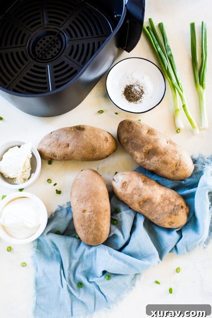 Air fryer baked potatoes are the best way to bake potatoes