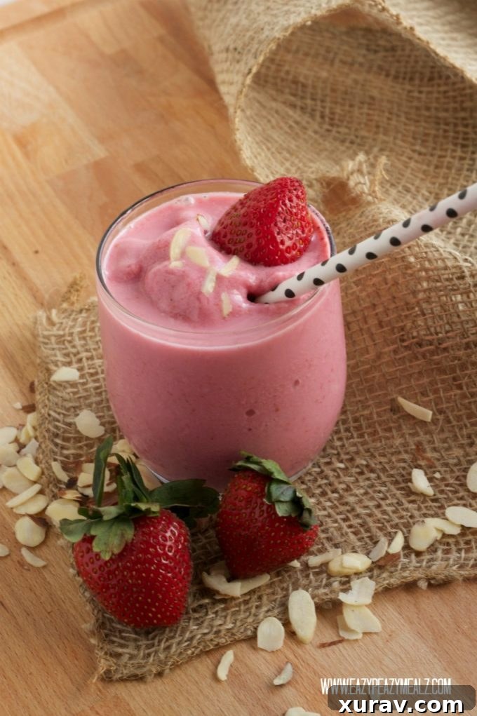 Healthy shake in a mason jar with a straw