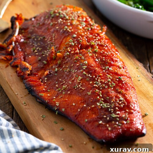 Delightful marinated salmon, baked or grilled to perfection.