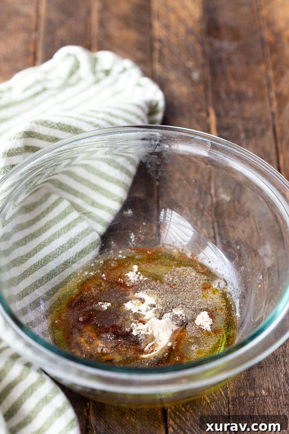 Mixed up spice rub for chicken, ready to infuse maximum flavor into the fajitas.