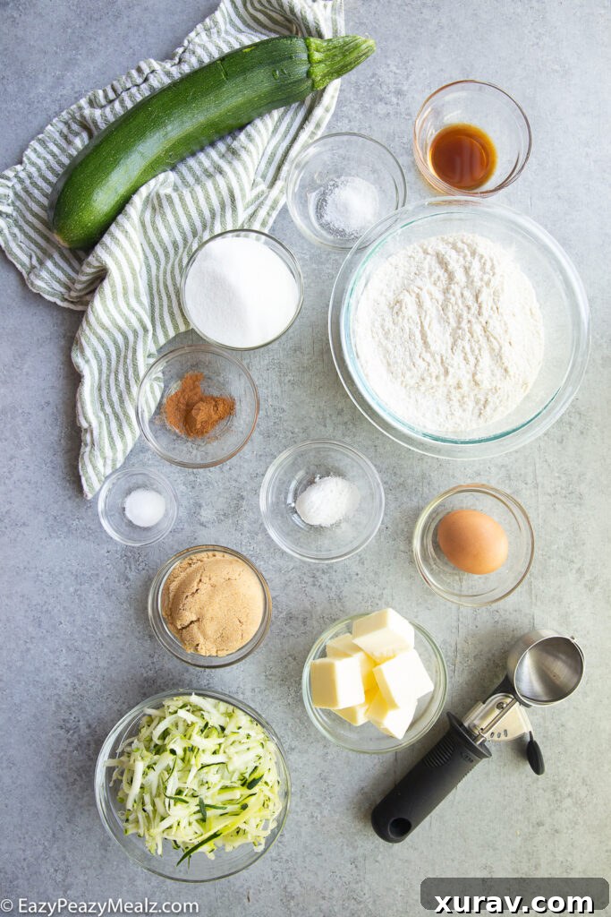 The ingredients you need to make these zucchini cookies with cream cheese frosting. 