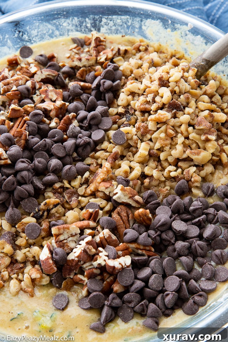 Zucchini nut bread, with chocolate chips