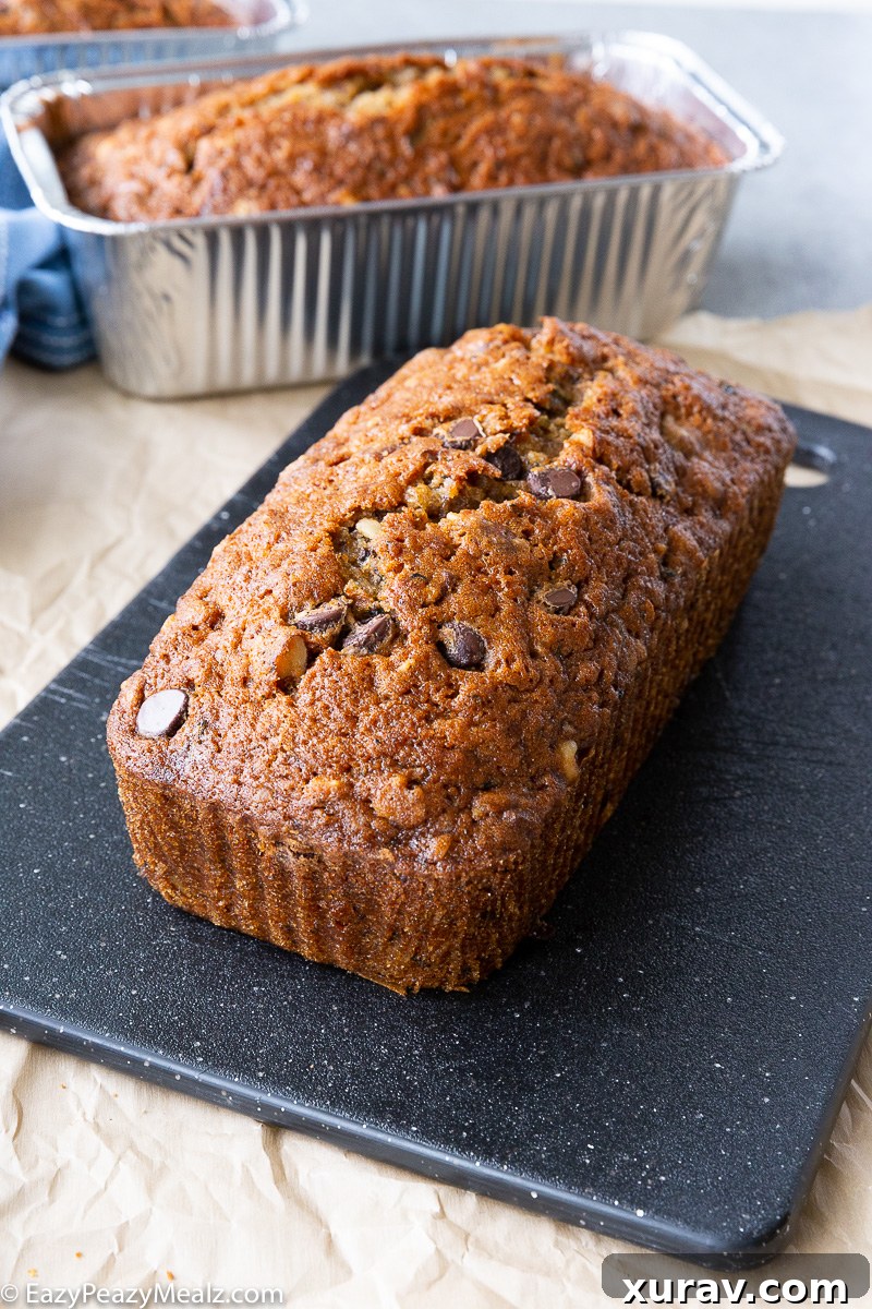 Zucchini nut bread loaf